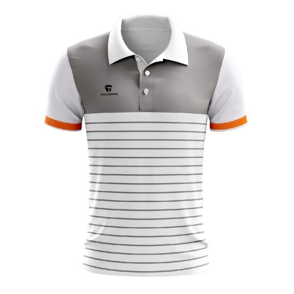 Men’s Regular Fit Quick-Dry Golf Polo T-Shirts White & Grey Color