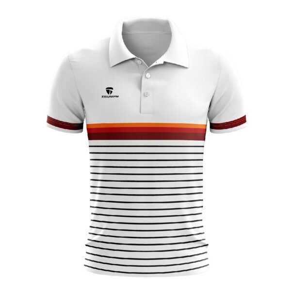 Mens Short Sleeve Collared Polo T-Shirts for Golf White & Black Color