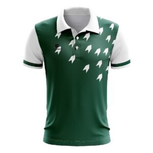 Golf T-Shirts for Men Printed Collared TShirt Green & White Color