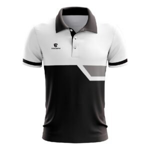Short Sleeve Printed Golf Polo Shirts | Men’s Regular Fit Casual Polo TShirt White & Black Color