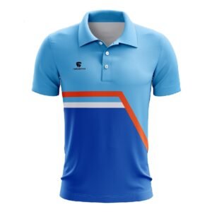 Mens Golf T-Shirt Custom Printed Regular Fit Polo Shirts Sky blue & Dark Blue Color