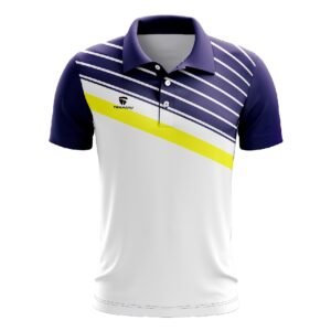 Golf Polo T Shirts for Men Short Sleeve Athletic Tennis T-Shirt White & Blue Color