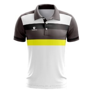 Golf Polo Tshirts for Man | Casual Print Golf Clothing White, Grey & Yellow Color