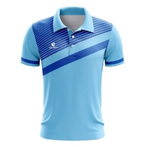 Golf Polo Tshirts | Men’s Regular Fit Polo Golf Jersey Sky Blue & Dark Blue Color