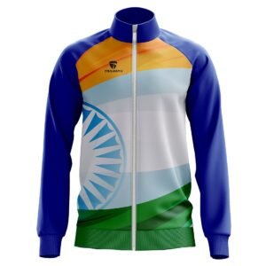Indian Flag Tri Color Men’s Jacket Blue, Orange, White and Green Color
