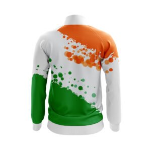 India Tri Color Sports Jacket For Men White, Orange and Green Color