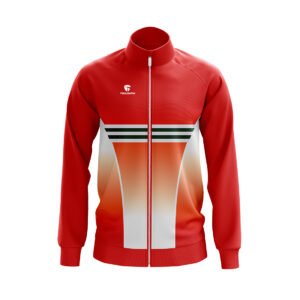 Unisex Full Sleeve Jacket | Custom Sports Jacket Red & White Color