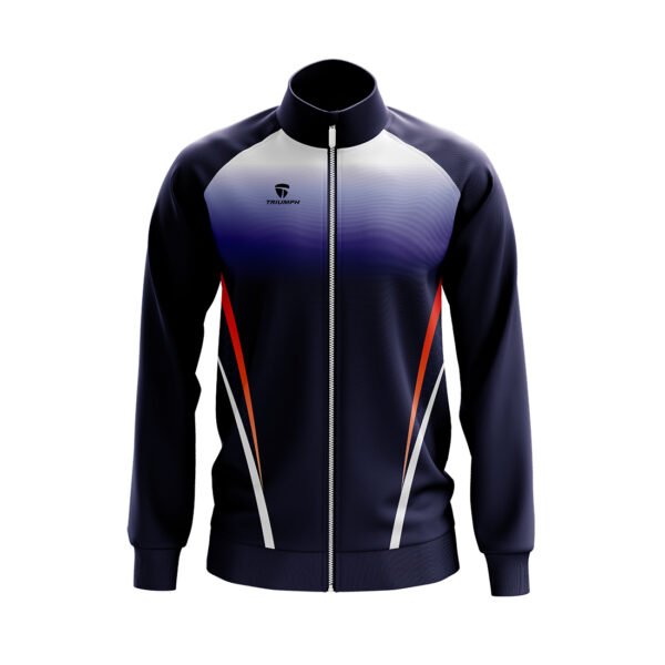 Sports Jacket for Men | Polyester Thermal Jackets Navy Blue & White Color