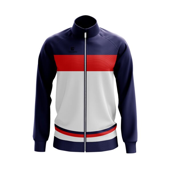 Men’s Sports Jackets | Custom Teamwear Navy Blue, Red & White Color