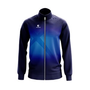 Men’s Running Jacket | Polyester Thermal Sports Jackets Navy Blue & Light Blue Color