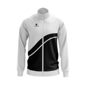 Men’s Sports Jackets White | Custom Track Jacket White and Black Color