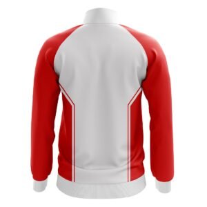Sports Jackets for Men | Running Gym Polyester Thermal Upper White & Red Color