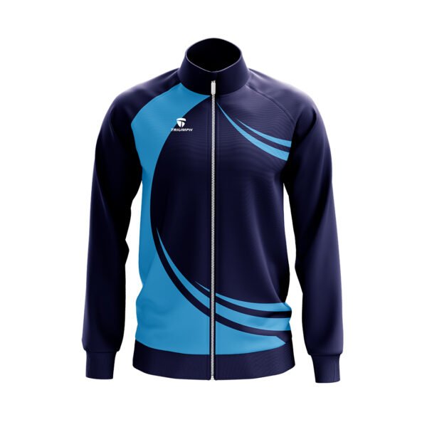 Customized Sports Jacket | Custom Team Jackets with Names Navy Blue & Sky Blue Color