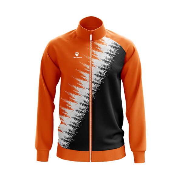 Running Jackets for Men & Women | Custom Track Jacket Orange, White and Black Color