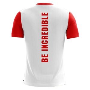 Mens Workout T-shirt / Jersey White & Red Color