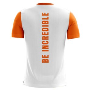 Mens Training / Workout / GYM T-shirt / Jersey White & Orange Color
