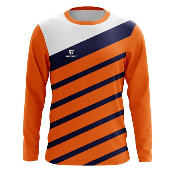 Soccer Goalie Dri Fit Jersey Orange, White & Navy Blue Color