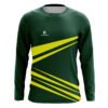 Soccer Goalkeeper Full Sleeve T-Shirts with Name Number Green & Yellow Color