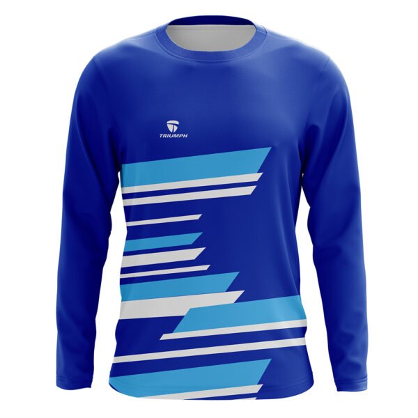 Sublimated Soccer Goalkeeper Jersey Royal Blue, Sky Blue and White Color