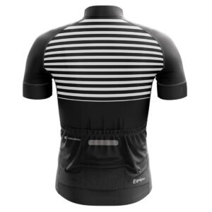 Personalized Cycling Jersey for Men with Print Your Name Number Black & White Color