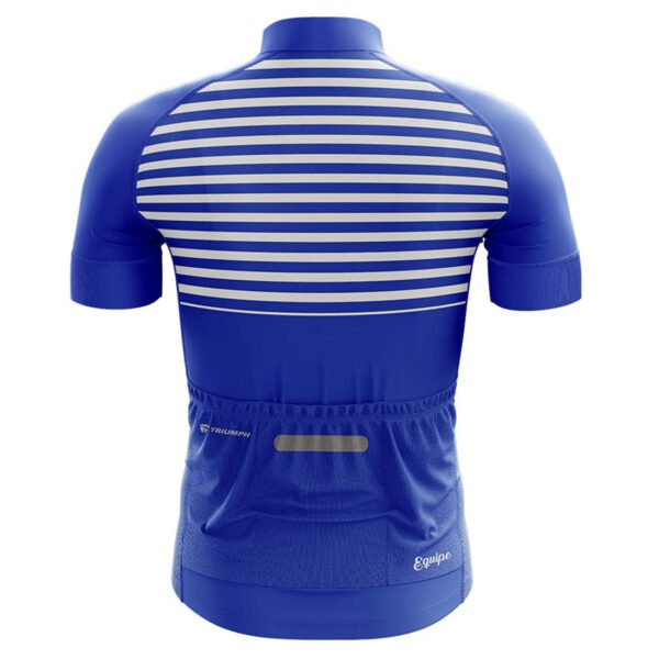 Printed Short Sleeve Street Bicycle Jersey | Custom Cycling Wear Royal Blue & White Color