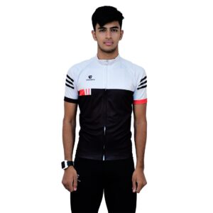 Professional Sublimated Mountain Bike Jersey White & Black Color