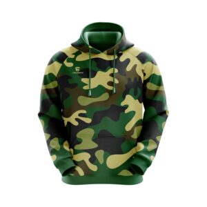 Camouflage Hoodie | Full Printed Green Army Hoodies Camo Green Color