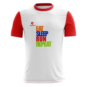 Men's Workout T-shirt / Jersey White & Red Color