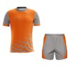 Running Halfsleeve Printed Jersey & Dri-Fit Short For Men Orange & Grey Color
