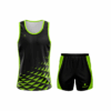 Men's GYM Sleeveless Tank Top Singlet & Shorts Black & Green Color