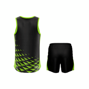 Men's GYM Sleeveless Tank Top Singlet & Shorts Black & Green Color