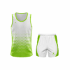 Men's Running / Gym Vest Tank Top Singlet & Shorts White & Green Color
