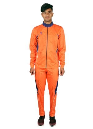 Mens Running Tracksuit | Sports Jogging Gym Track Jacket Pants - Orange Color