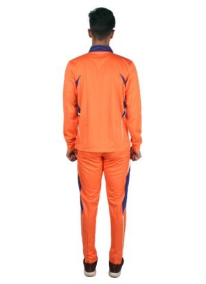 Mens Running Tracksuit | Sports Jogging Gym Track Jacket Pants - Orange Color