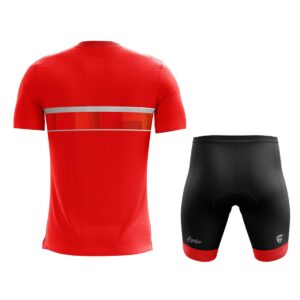 Men’s Road Bicycle Riding Padded Shorts & Printed Tshirts Red & Black Color