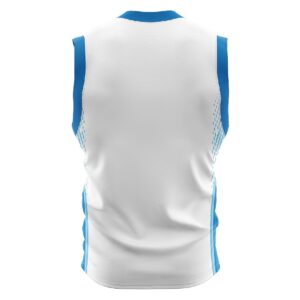 Mens Custom Sublimated Basketball Jerseys White & Sky Blue