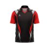 Men’s Cricket T Shirts Half Sleeve Polo Neck Printed Sublimated Cricket Jersey Red & Black Color