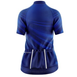 Personalized Cycling Jersey for Women’s with Name Number Logo Blue Color