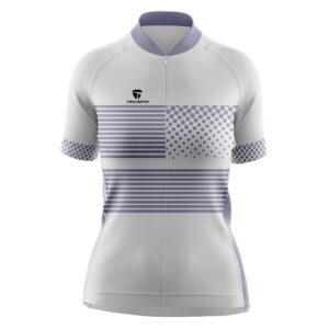 Half Sleeve Exclusive Bicycling Jersey for Women White & Light Purple Color