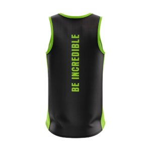 Men’s Gym Singlet Sleeveless Sports Top Black & Green Color