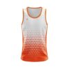 Men’s Vests & Tank Tops for Sports Gym Running Workout Exercise White & Orange Color