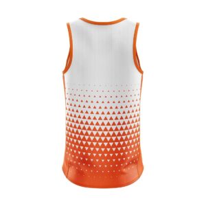 Men’s Vests & Tank Tops for Sports Gym Running Workout Exercise White & Orange Color