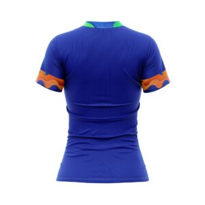 Women’s Tennis T-Shirt Round Neck Printed Tennis Club Players Jersey Top Blue Color