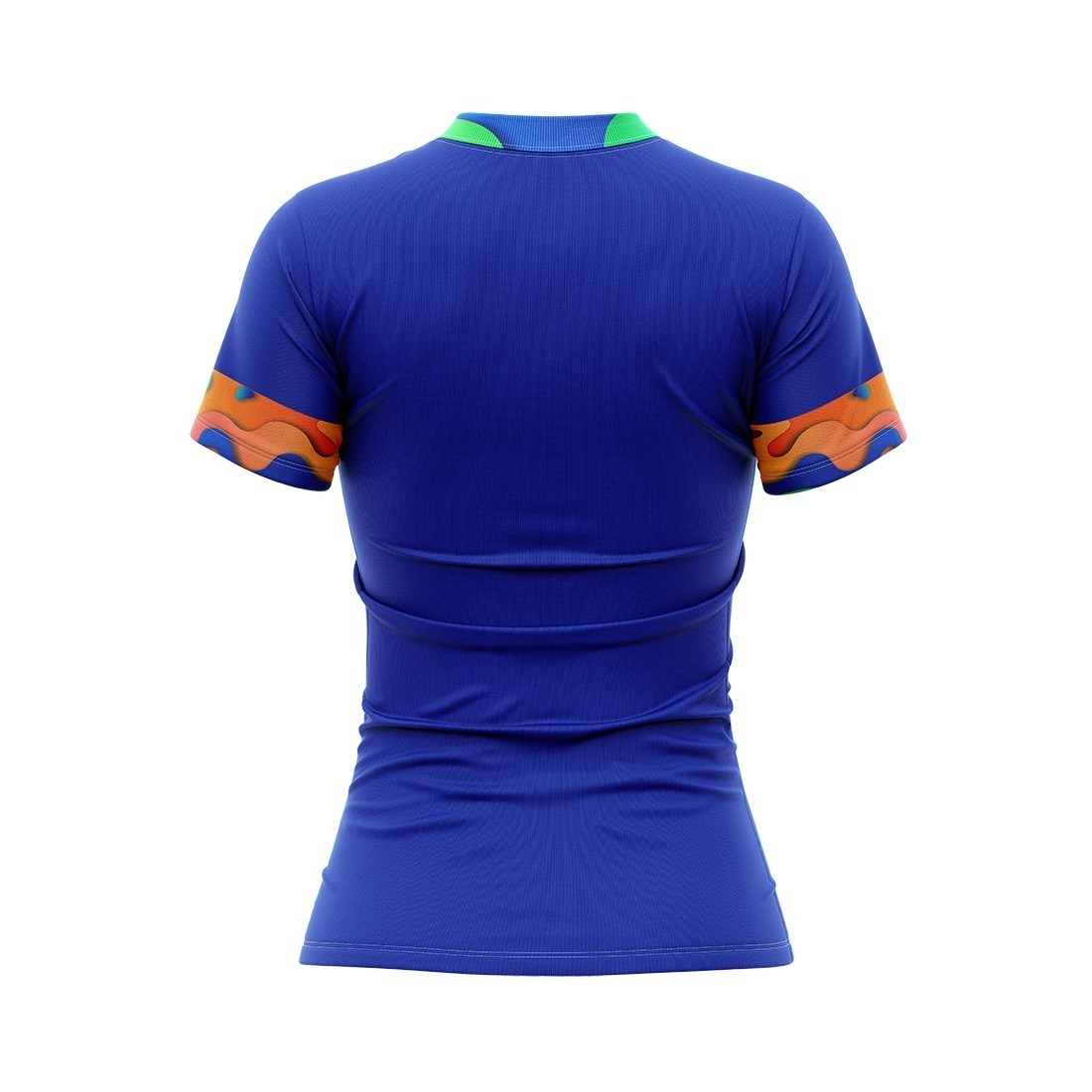 Women’s Tennis T-Shirt Round Neck Printed Tennis Club Players Jersey Top Blue Color