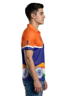 Triumph Independence Day / Republic Day India Tricolor T-Shirt for Mens Half Sleeve Polo Tshirt