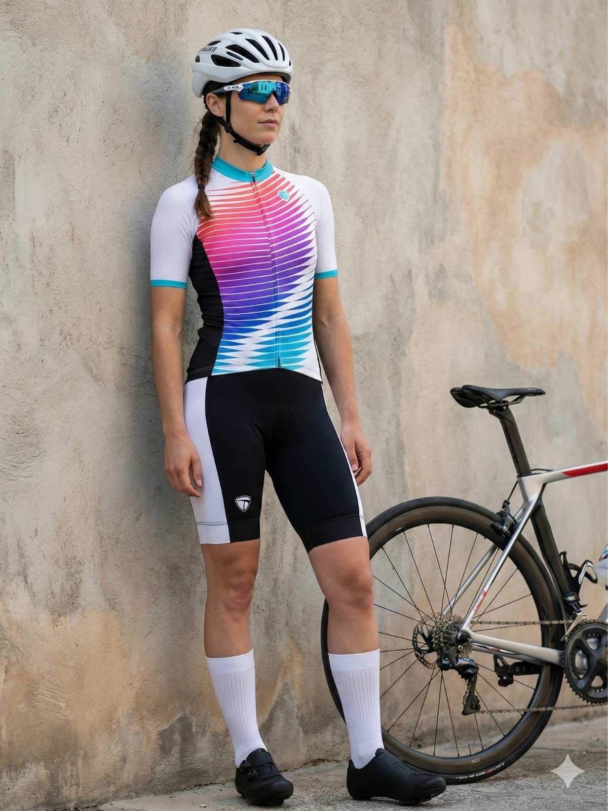 Cycling Jersey Peloton with Rear Pockets for Women, Bike Bicycle Padded Shorts Bottom Tights