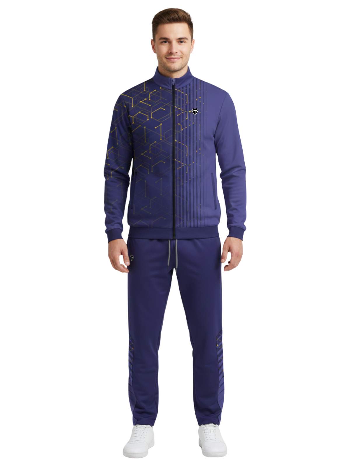 Men Athletic Tracksuit | Running Gym Workout Sports Training Jogging Track Jacket & Pant Set