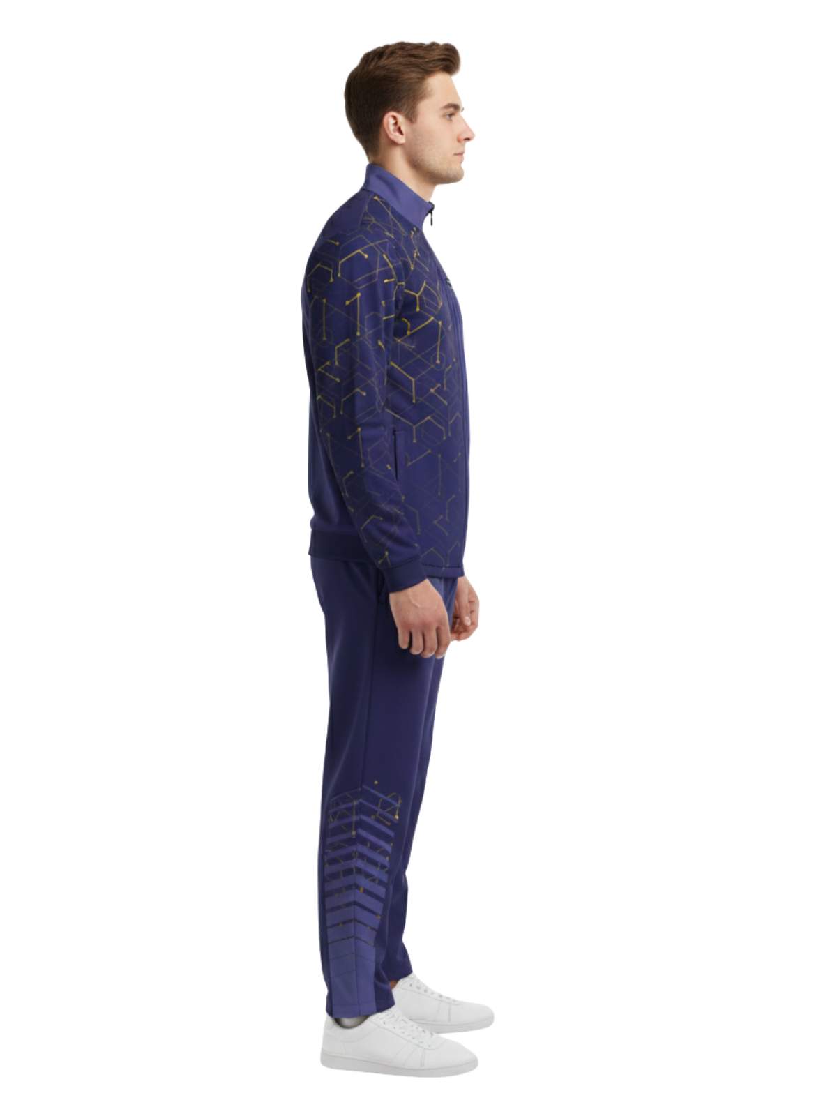 Men Athletic Tracksuit | Running Gym Workout Sports Training Jogging Track Jacket & Pant Set