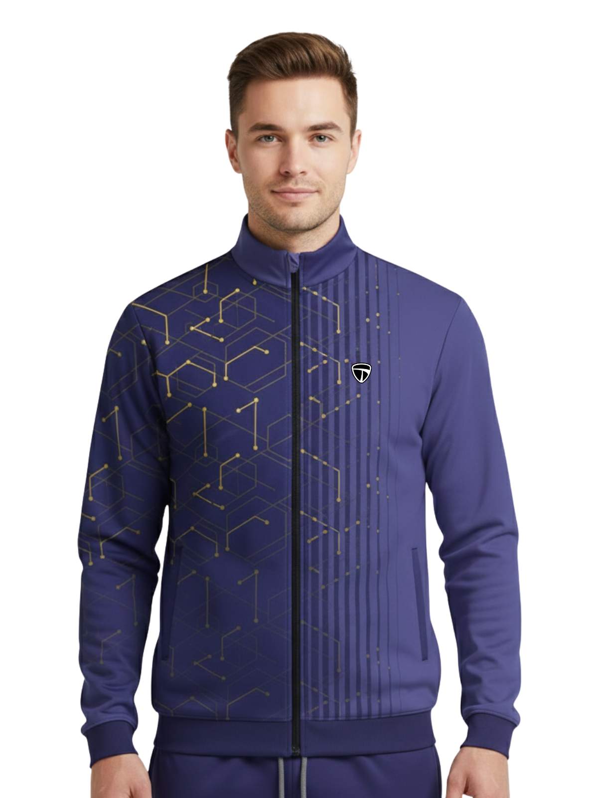 Men Athletic Tracksuit | Running Gym Workout Sports Training Jogging Track Jacket & Pant Set
