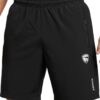 Men’s Running Shorts, Breathable Athletic Black Color Shorts with Moisture-Wicking Fabric & Zipper Pockets for Gym, Workout & Sports